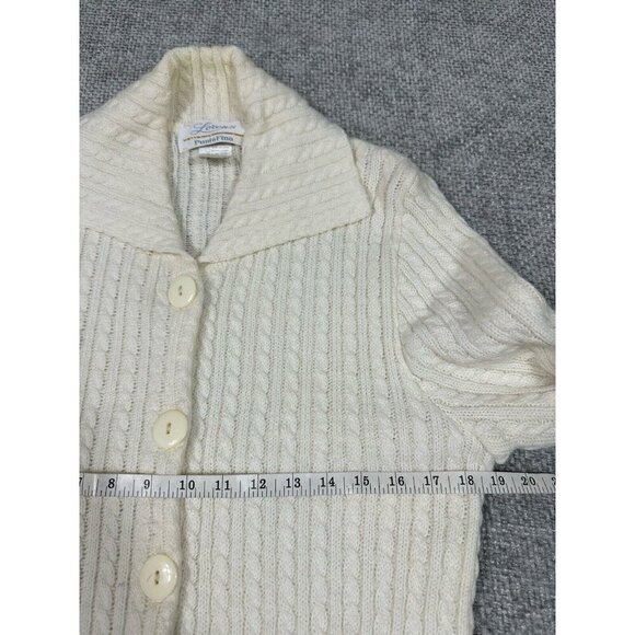 Vintage Loren’s Punto Fino Sweater Dress Women Medium Ivory Cable Knit Maxi Flaw - Picture 8 of 10